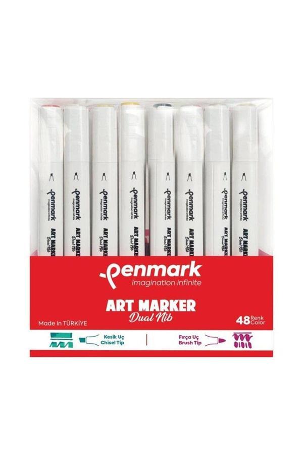 Penmark Markers Art Brush Çift Uçlu Kalem 48 Renk Set Hs-9000-48 - Image 1