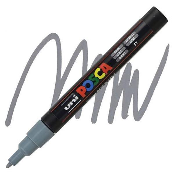 Uni-Ball Posca 0.9-1.3 Su Bazlı Poster Boyama Kalemi Markörü Gri Pc-3M (6 Lı Paket) - Image 1