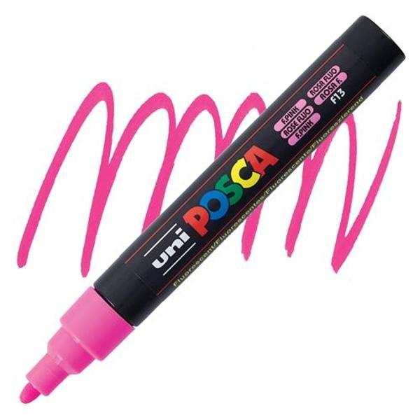 Uni-Ball Posca 1.8-2.5 Su Bazlı Poster Boyama Kalemi Markörü Fosforlu Pembe N Pc-5M (6 Lı Paket) - Image 1