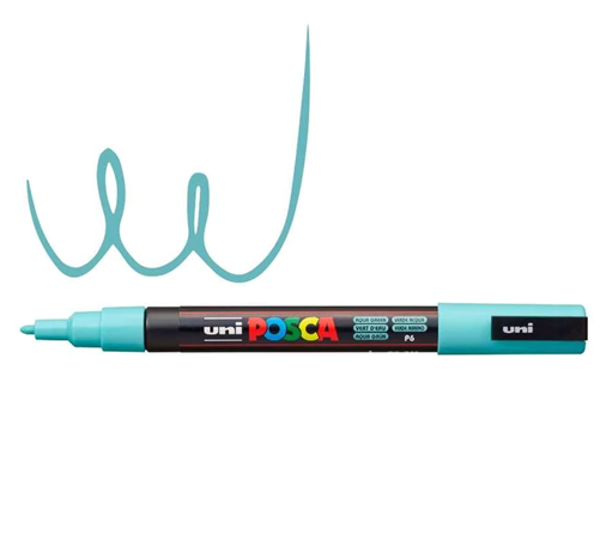 Uni-Ball Posca 0.9-1.3 Su Bazlı Boyama Kalemi Markörü Su Yeşili N Pc-3M (6 Lı Paket) - Image 1