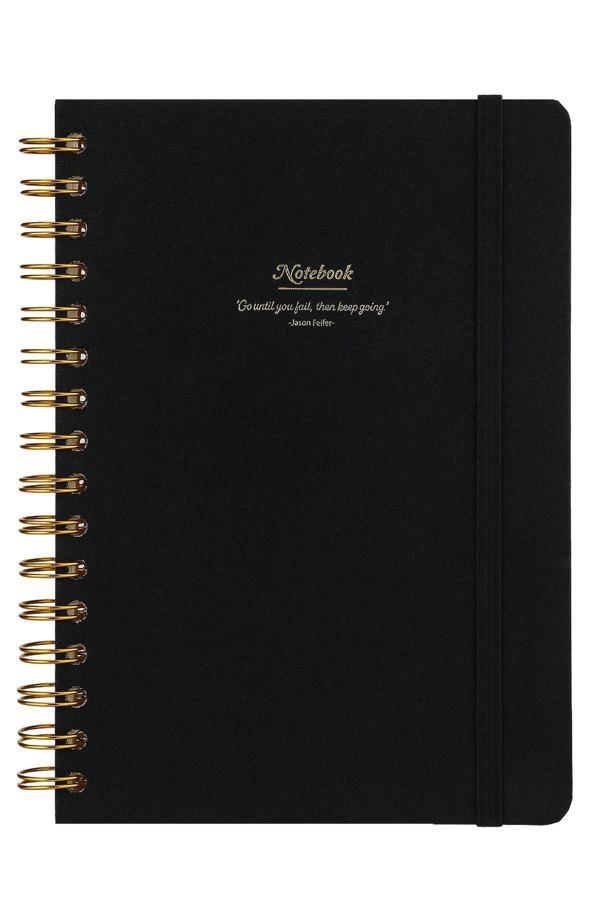 Victoria's Journals Spiralli Sert Kapak Not Defteri Canvas A5 100 Gram 160 Yaprak Siyah 124-1600 - Image 1