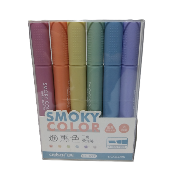 Bafix Fosforlu Kalem (İşaret Kalemi) Kalem Tipi Smoky Color 6 Renk Blister Cs-H799 - Image 1