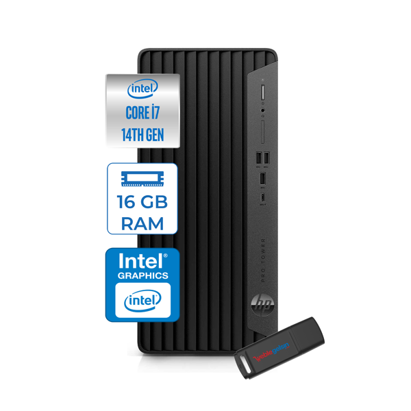Hp Pro Tower 400 G9 Intel Core I7 14700 16GB Ddr5 2tb SSD Freedos Intel® UHD Graphics 730 Masaüstü Bilgisayar 5V5M2ESF09 + Zetta USB Bellek - Image 1