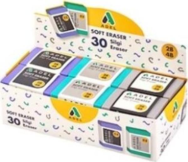 Adel Silgi Soft Eraser 30 Lu 2B-4B 227 0000 008 (1 Paket 30 Adet) - Image 1