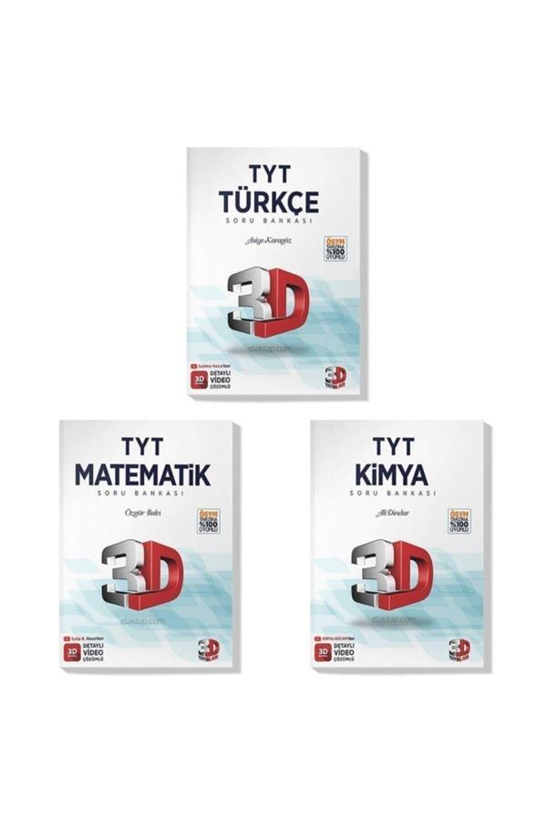 3D Yayınları 3D 2022 Tyt Türkçe Matematik Kimya Soru Bankası Seti (3 Kitap) - 3D Yayınları - Image 1
