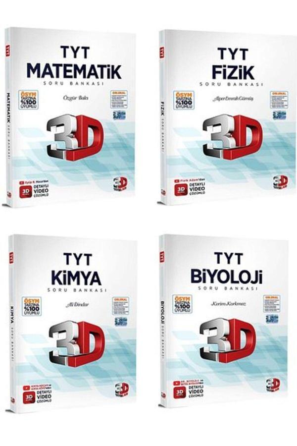 3D Yayınları 2023 Tyt Matematik Fizik Kimya Biyoloji Dörtlü Soru Bankası Seti - 3D Yayınları - Image 1