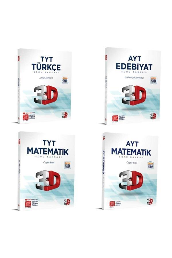 3D Yayınları Tyt Türkçe, Ayt Edebiyat + Tyt Matematik, Ayt Matematik Soru Bankası - 3D Yayınları - Image 1