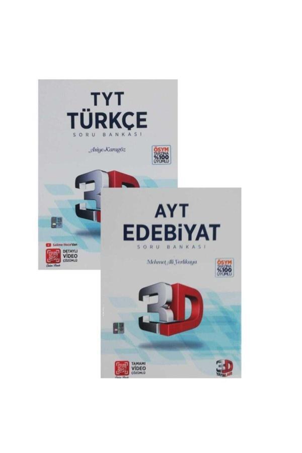 3D Yayınları Tyt+Ayt Türkçe+Edebiyat Soru Bankası 2'Li Set-2021- - 3D Yayınları - Image 1