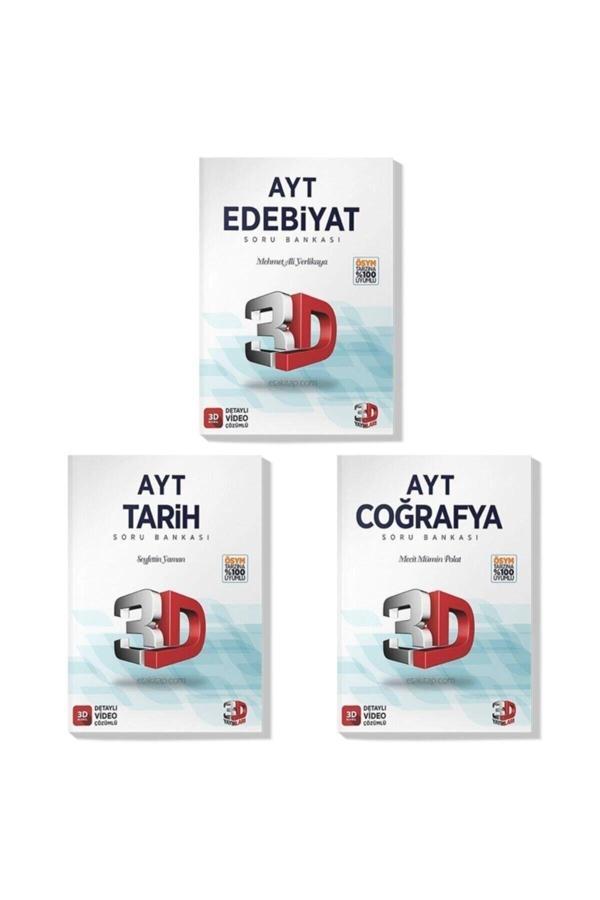 3D Yayınları 3D 2022 Ayt Edebiyat Tarih Coğrafya Soru Bankası Seti (3 Kitap) - 3D Yayınları - Image 1