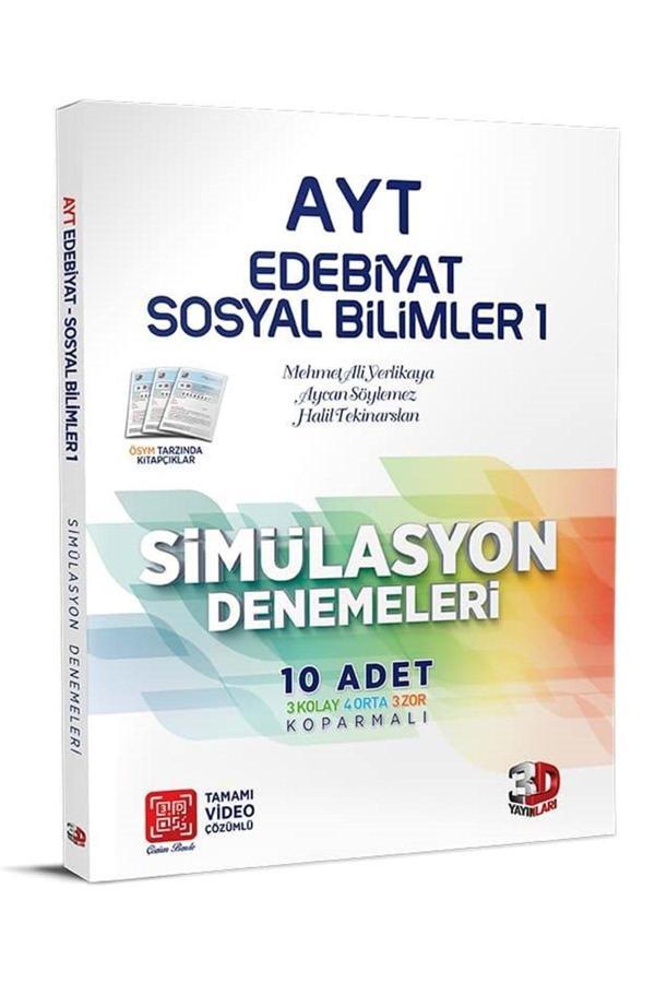 3D Yayınları Ayt Edebiyat Sosyal Bilimler 10'Lu Simülasyon Denemeleri Tamamı Video Çözümlü - 3D Yayınları - Image 1