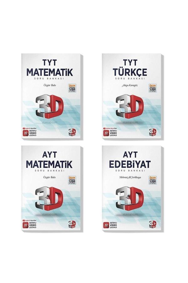 3D Yayınları 3D 2022 Tyt Ayt Türkçe Edebiyat Matematik Soru Bankası Seti (4 Kitap) - 3D Yayınları - Image 1