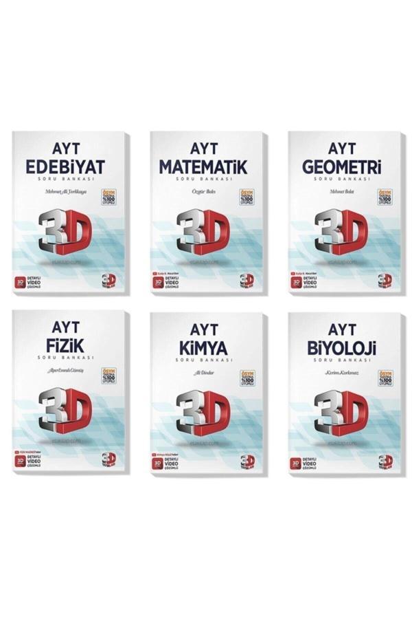 3D Yayınları 3D 2022 Ayt Edebiyat Matematik Geometri Fizik Kimya Biyoloji Soru Bankası Seti (6 Kitap) - 3D Yayınları - Image 1