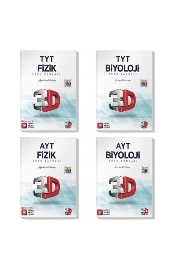 3D Yayınları 3D 2022 Tyt Ayt Fizik Biyoloji Soru Bankası Seti (4 Kitap) - 3D Yayınları - Image 1