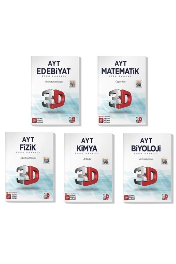 3D Yayınları 3D 2022 Ayt Edebiyat Matematik Fizik Kimya Biyoloji Soru Bankası Seti (5 Kitap) - 3D Yayınları - Image 1