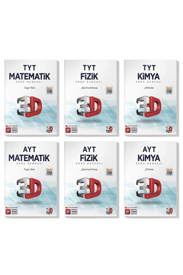 3D Yayınları 3D 2023 Tyt Ayt Matematik Fizik Kimya Soru Bankası Seti (6 Kitap) - 3D Yayınları - Image 1