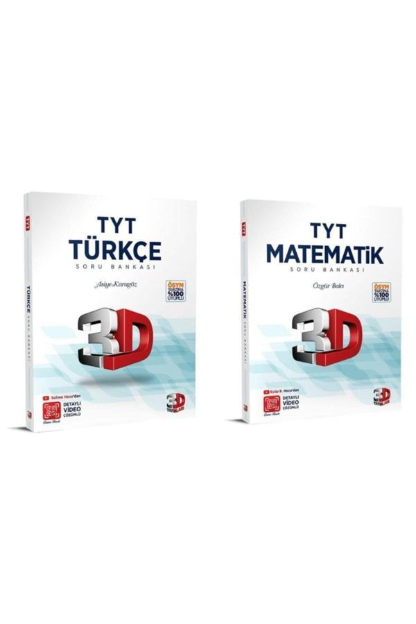 3D Yayınları Tyt Türkçe-Matematik Soru Bankaları 2'Li Set 2023 Model Hologramlı Baskı - 3D Yayınları - Image 1