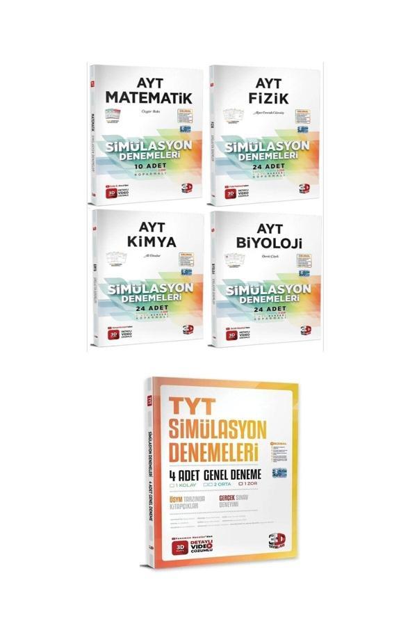 3D Yayınları 3D 2023 Ayt Matematik, Ayt Fizik, Ayt Kimya, Ayt Biyoloji Ve 4 Adet Tyt Genel Simülasyon Deneme - 3D Yayınları - Image 1