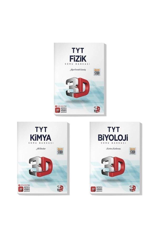 3D Yayınları 3D 2022 Tyt Fizik Kimya Biyoloji Soru Bankası Seti (3 Kitap) - 3D Yayınları - Image 1