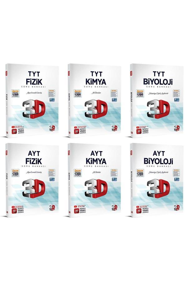 3D Yayınları 2024 Tyt Ayt Fizik Kimya Biyoloji Soru Bankası Seti - 3D Yayınları - Image 1