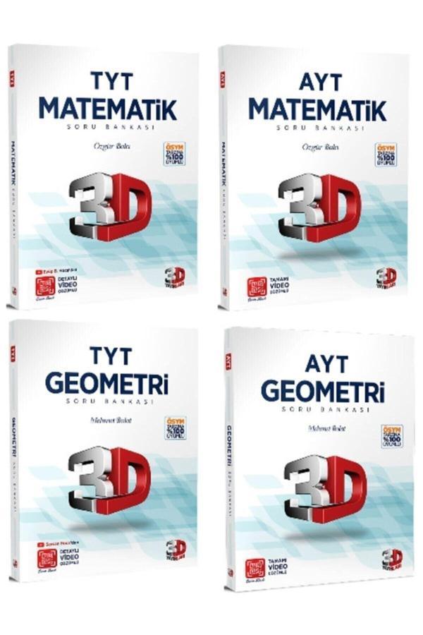 3D Yayınları Tyt Matematik - Tyt Geometri - Ayt Matematik -Ayt Geometri Soru Bankaları Dörtlü Set - 3D Yayınları - Image 1
