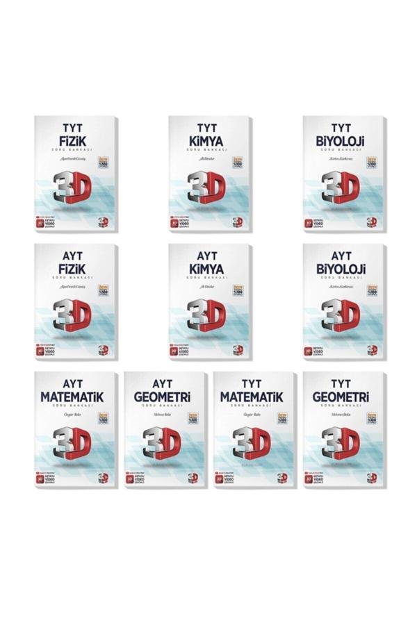 3D Yayınları 3D 2022 Tyt Ayt Matematik Geometri Fizik Kimya Biyoloji Soru Bankası Seti (10 Kitap) - 3D Yayınları - Image 1