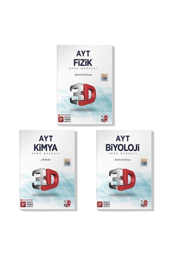 3D Yayınları 3D 2022 Ayt Fizik Kimya Biyoloji Soru Bankası Seti (3 Kitap) - 3D Yayınları - Image 1