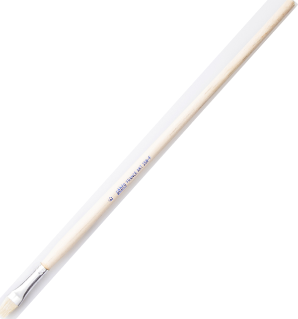 Pebeo 258F-06 Düz Fırça Uzun Bristle Kıl Sert Kıllı Akrilik Ve Yağlı Boya Fırçası (12 Li Kutu) - Image 1