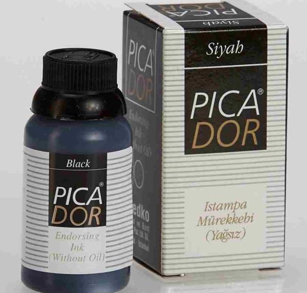 Picador Yağsız İstampa (Stampa) Mürekkebi 30 Cc Siyah Ke001 (12 Li Paket) - Image 1