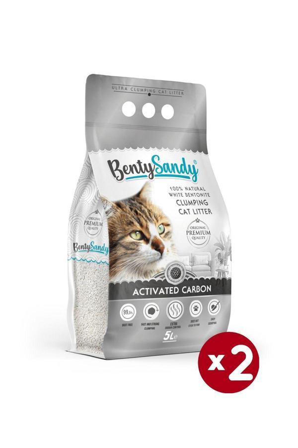 Aktif Karbonlu Topaklanan Ince Taneli Kedi Kumu 5lx2 - Image 1