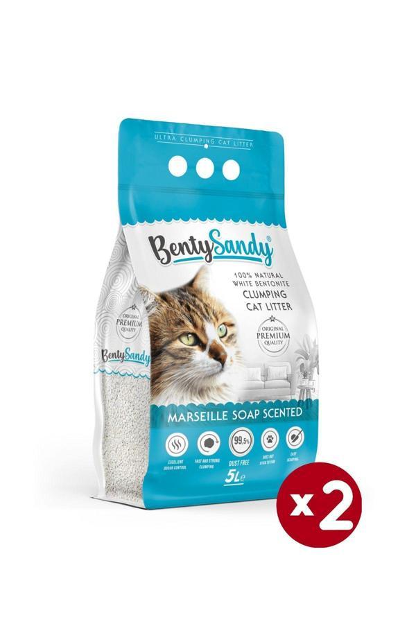 Marsilya Sabunu Kokulu Topaklanan Ince Taneli Kedi Kumu 5lx2 - Image 1