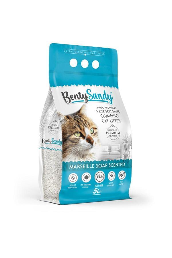 Marsilya Sabunu Kokulu Topaklanan Ince Taneli Kedi Kumu 5 Lt - Image 1