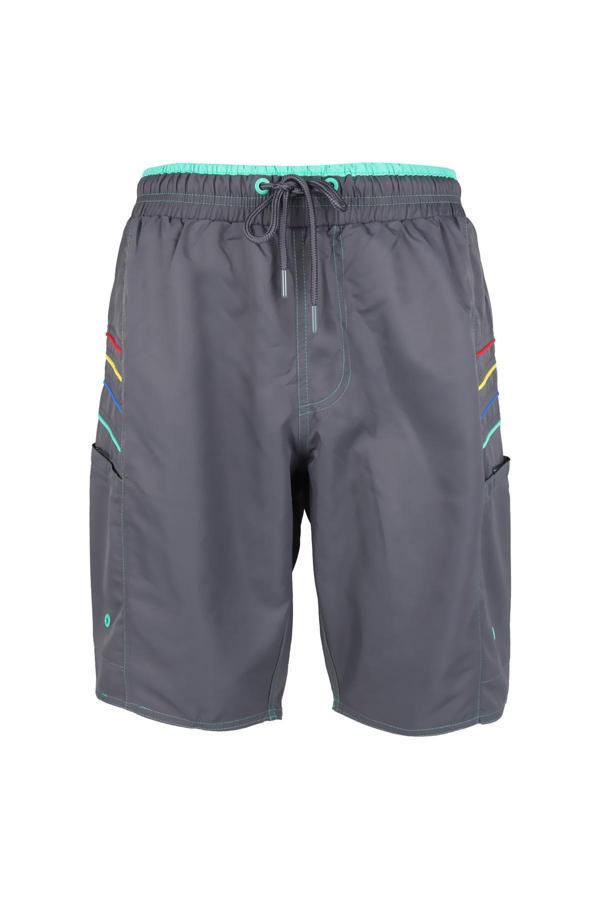 Erkek Deniz Şortu 2 Adet Fermuar Cepli Pamuklu Su Yitici Astarlı Antrasit K-195 - Image 1