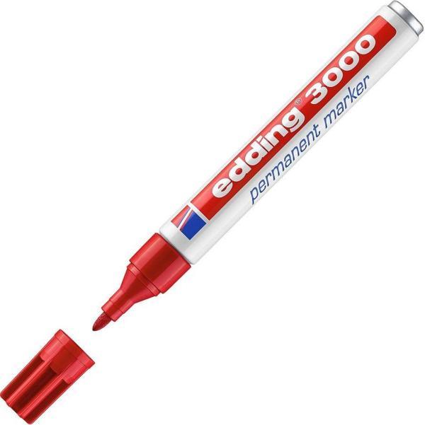 Edding 3000 Markör Permanent Kalemi 1.5-3 Mm Kırmızı Yuvarlak Uçlu (10 Lu Paket) - Image 1