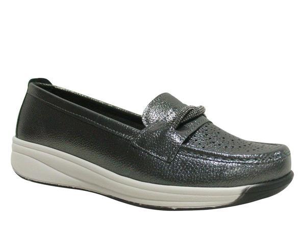 Wanetti Platin Gri 4 Nokta Comfort Anatomik Dolgu Topuk Ayakkabı - Image 1