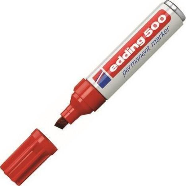 Edding 500 Markör Permanent Kalemi 2-7 Mm Kırmızı Kesik Uçlu (10 Lu Paket) - Image 1