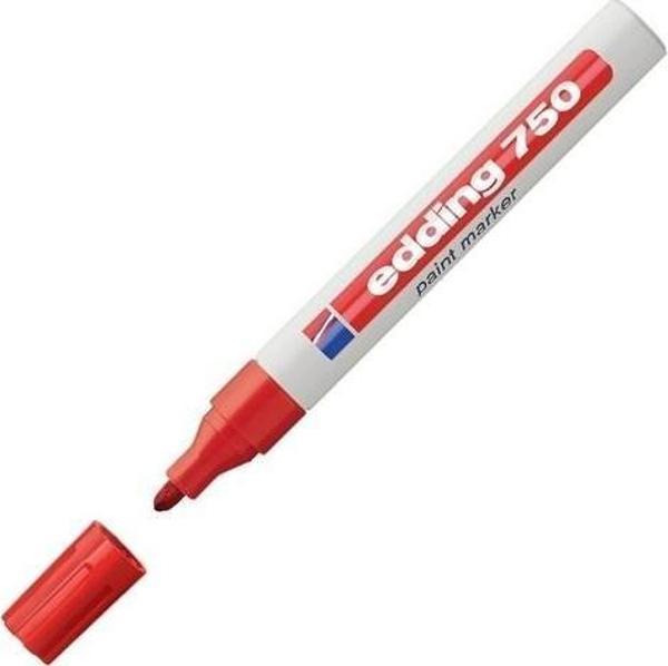 Edding 750 Markör Boya Dekor Kalemi 2-4 Mm Kırmızı Yuvarlak Uçlu (10 Lu Kutu) - Image 1