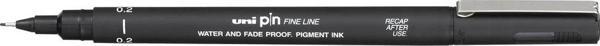 Uni-Ball Pin02-200 Teknik Çizim Kalemi Akrilik Uçlu Fine Line Pin 0.2 Mm Siyah (12 Li Kutu) - Image 1