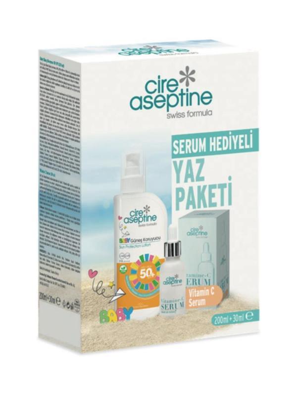 Cire Aseptine Baby Güneş Koruyucu 50 SPF 200 ml + Vitamin C Serum 30 ml Kutu - Image 1