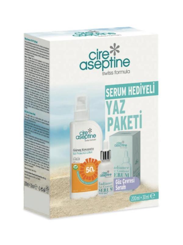 Cire Aseptine Güneş Koruyucu 50 SPF 200 ml + Göz Çevresi Serum Serum 30 ml Kutu - Image 1