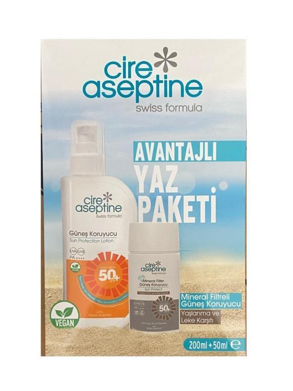 Cire Aseptine Güneş Koruyucu 50 SPF 200 ml + Mineral Filitreli Güneş Koruyucu 50Ml Kutu - Image 1