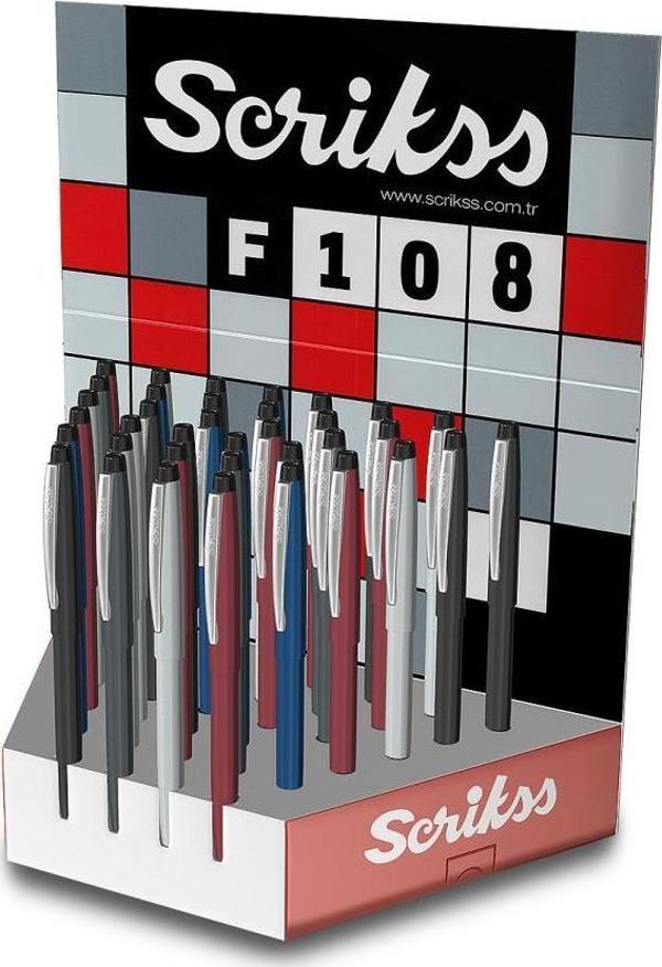 Scrikss F-108 Tükenmez Kalem Karışık Renklerde (36 Lı Paket) - Image 1