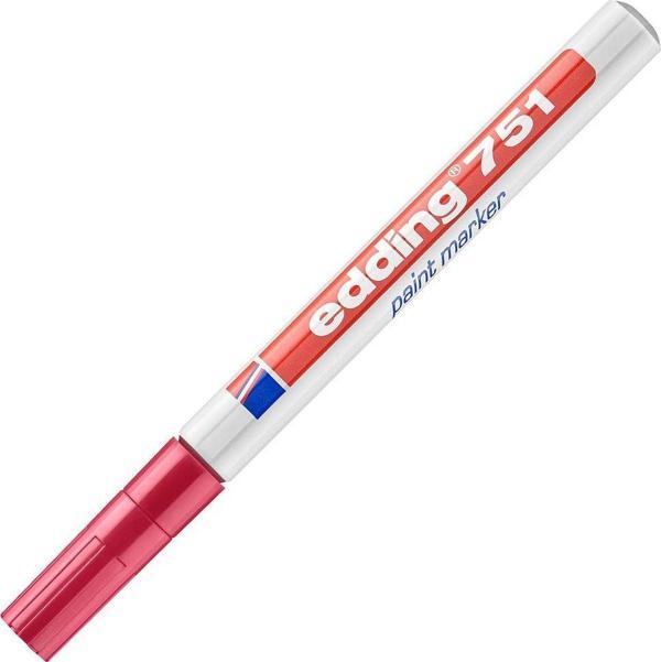 Edding 751 Markör Boya Dekor Kalemi 1-2 Mm Kırmızı Yuvarlak Uçlu (10 Lu Kutu) - Image 1