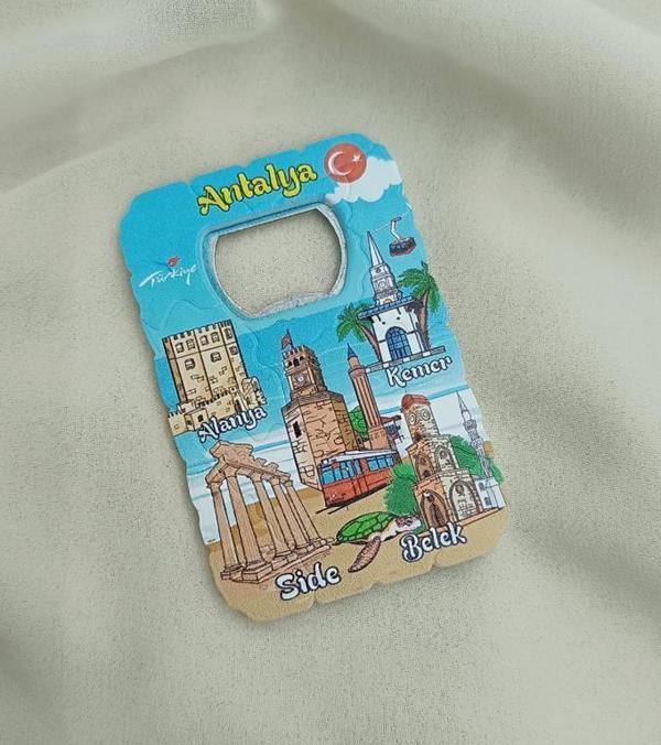Magnet Açacak Gazoz Şişe Açacağı Mıknatıslı Buzdolabı Süsü Turizm Antalya Görselli  - Image 1