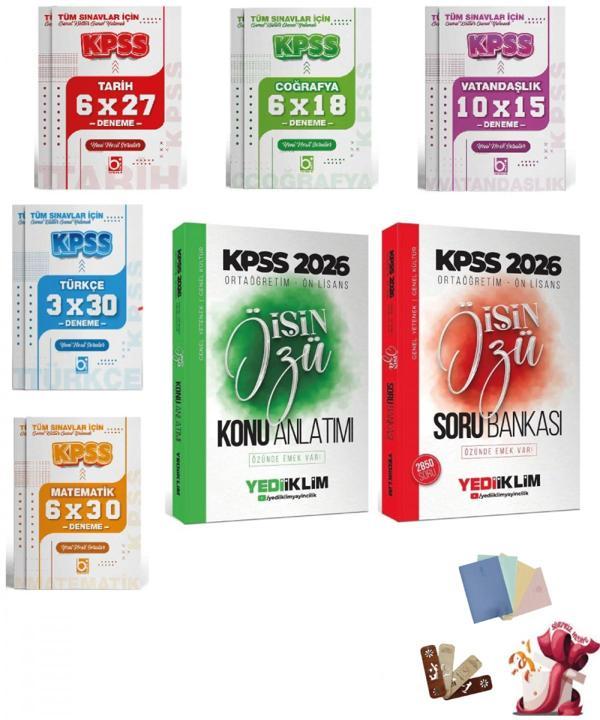 2026 KPSS Lise Ortaöğretim Ön Lisans Konu Soru Deneme Seti Yediiklim ve Bigelio Yayıncılık - Bi bigelio - Image 1