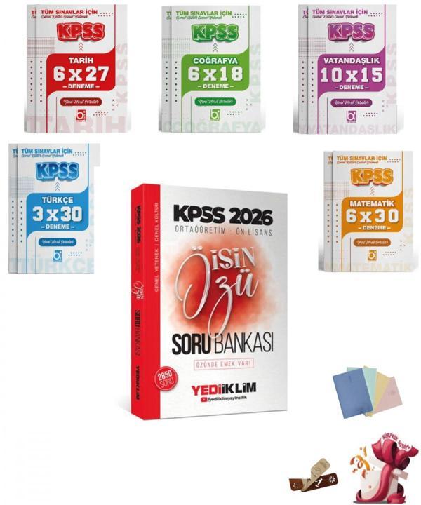 2026 KPSS Lise Ortaöğretim Ön Lisans Soru Bankası ve Deneme Seti Yediiklim ve Bigelio Yayıncılık - Bi bigelio - Image 1