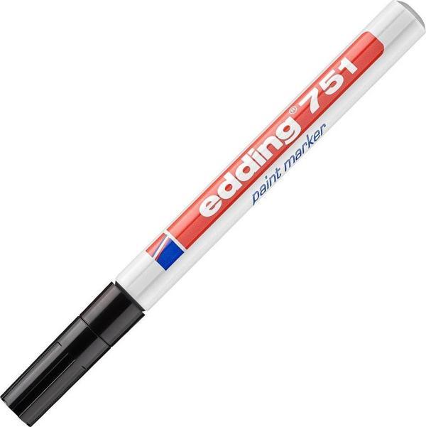 Edding 751 Markör Boya Dekor Kalemi 1-2 Mm Siyah Yuvarlak Uçlu (10 Lu Kutu) - Image 1