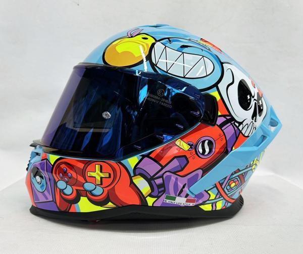 Sway SW 867 GAMER Gloss Renkli Camlı İç Güneş Vizörlü Kapalı Kask - Image 1