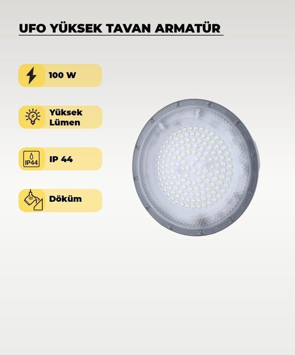 Yüksek Tavan Ufo Armatür 100W - 6500K Beyaz Işık - Image 1
