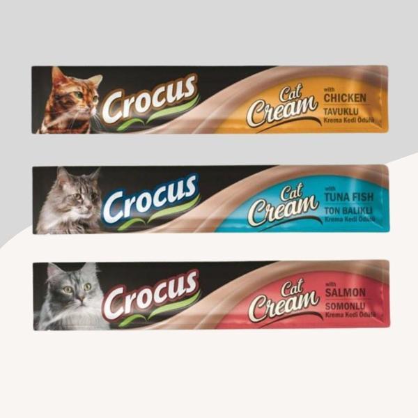 Crocus Kediler İçin Krema 3 Farklı Aromalı 3 x15Gr  - Image 1