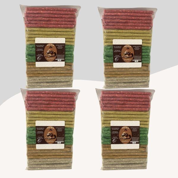 Premium 5 Renkli Munchy Çubuk 6-7Gr Kalın 100lü Köpek Ödülü 4 Paket - Image 1
